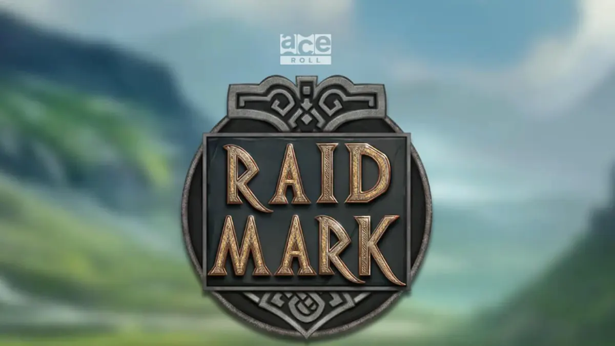 Raidmark slot game interface featuring Viking longships and dark Norse aesthetic